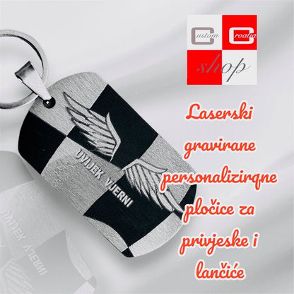 Zauvijek vjerni, personalizirana laserski gravirana pločica sa lančićem. - CustomCroatiaShop