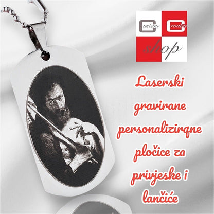 Sveti Josip, personalizirana laserski gravirana pločica sa lančićem. - CustomCroatiaShop
