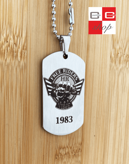 MK Free Riders Virje, personalizirana laserski gravirana pločica sa lančićem. - CustomCroatiaShop
